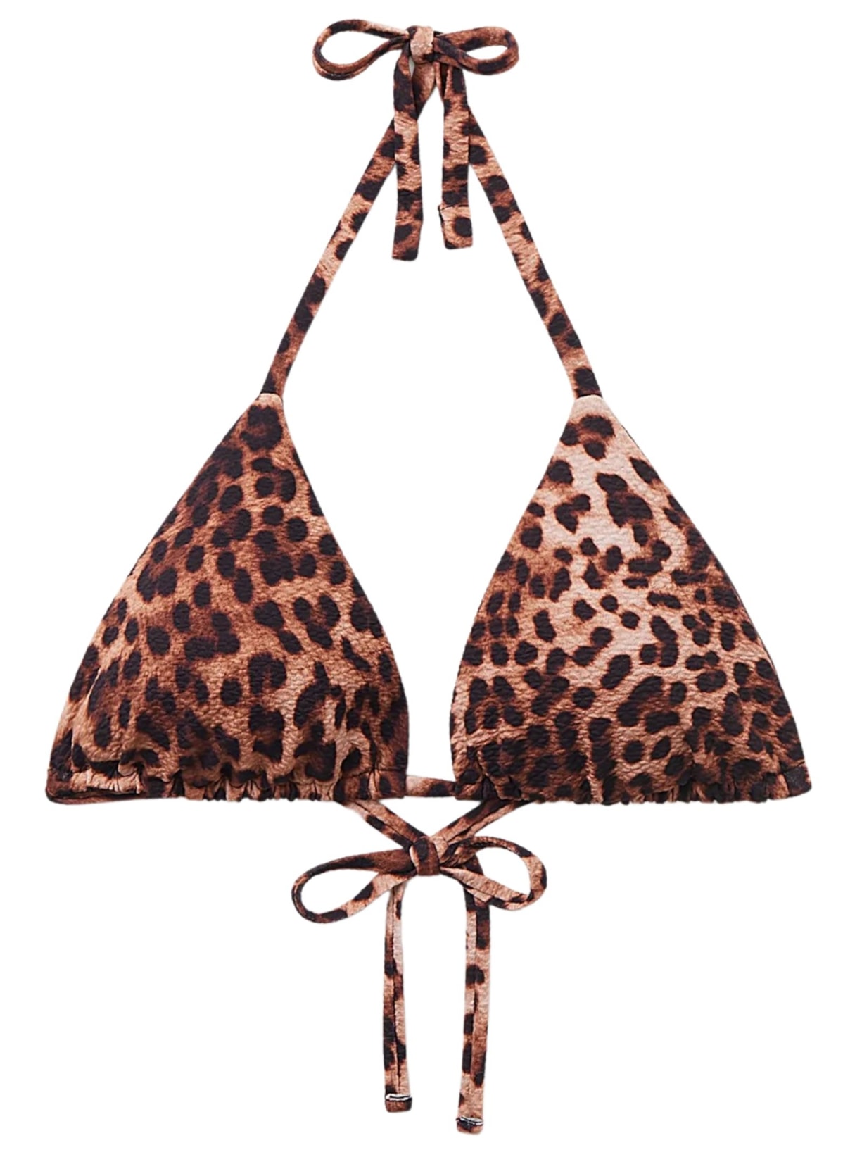 Parte De Cima De Biquíni Cortininha Classic Animal Print - Marrom