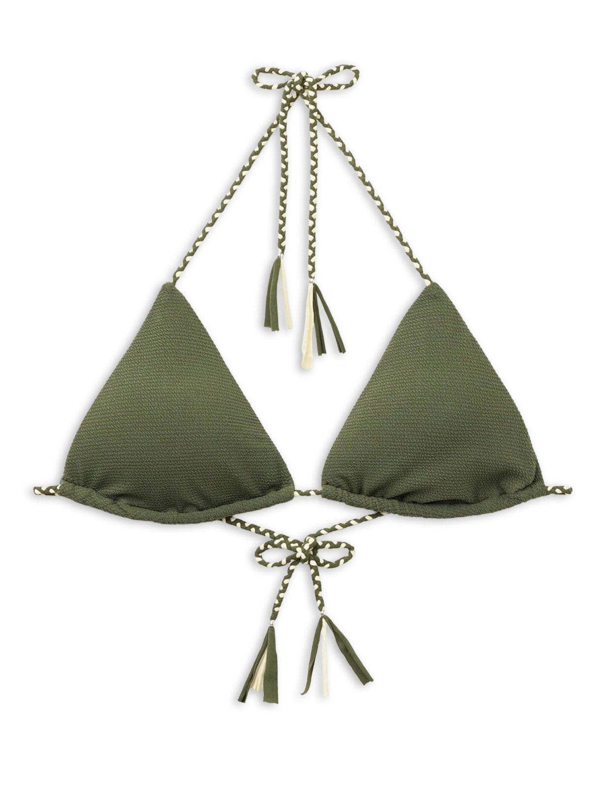 Parte De Cima De Biquíni Cortininha Crinkle Twist - Verde