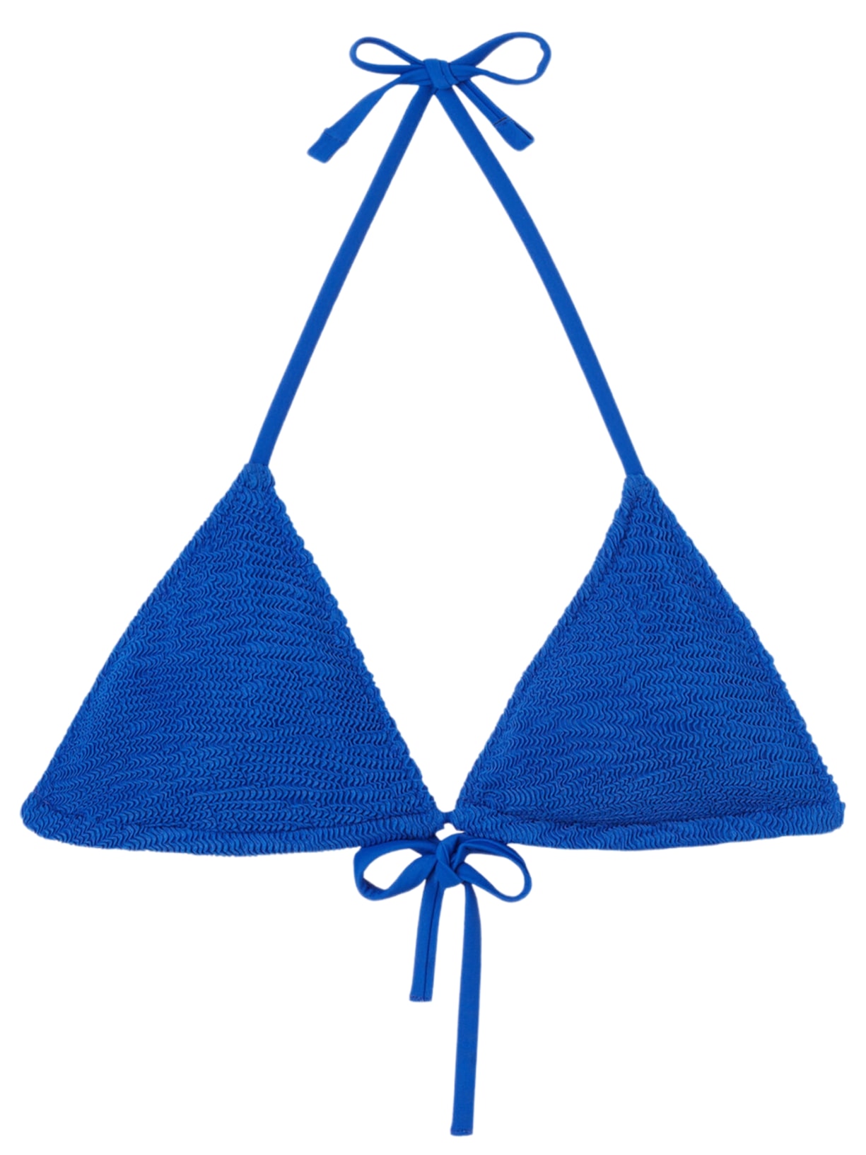 Parte De Cima De Biquíni Cortininha Crinkle Waves - Azul