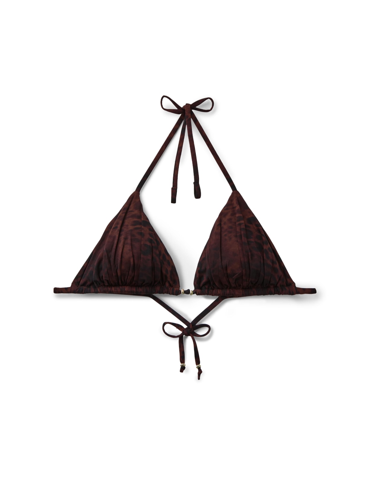 Parte De Cima De Biquíni Cortininha Dark Animalier - Marrom