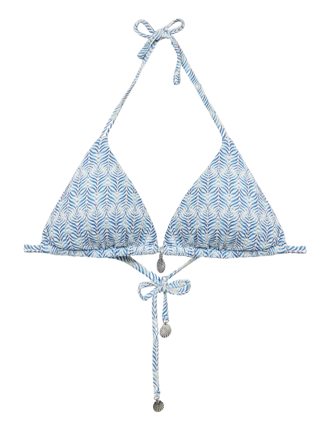 Parte De Cima De Biquíni Cortininha Delicate Geometric - Azul