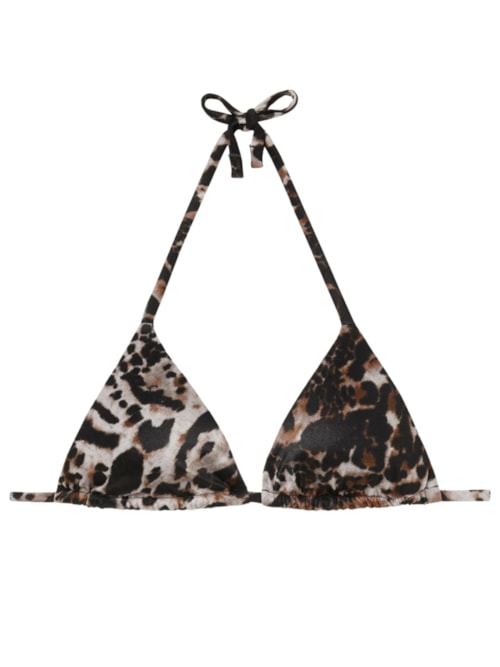 Parte De Cima De Biquíni Cortininha Elegant Animalier - Marrom