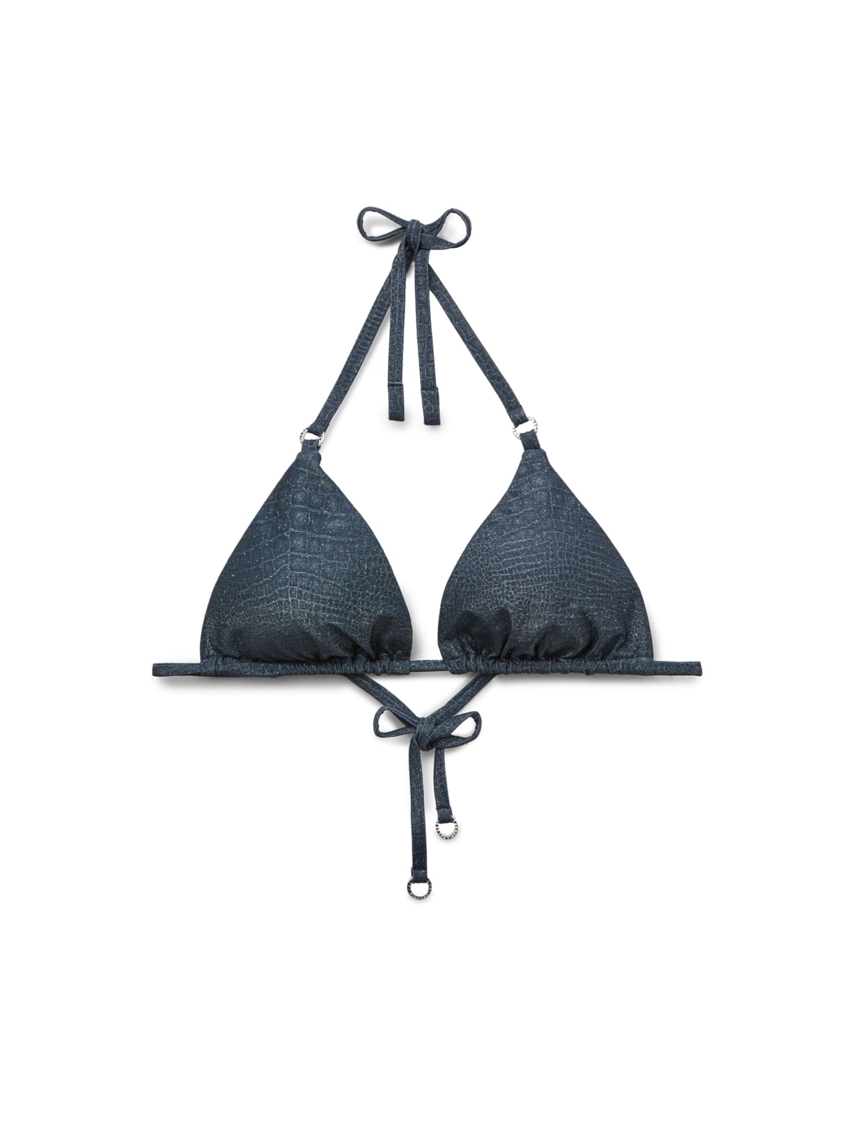 Parte De Cima De Biquíni Cortininha Glowing Python Azul Calzedonia