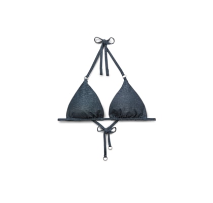 Parte De Cima De Biquíni Cortininha Glowing Python - Azul