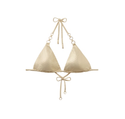 Parte De Cima De Biquíni Cortininha Gold Waves - Bege