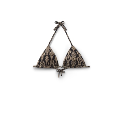 Parte De Cima De Biquíni Cortininha Golden Ethnic - Preto