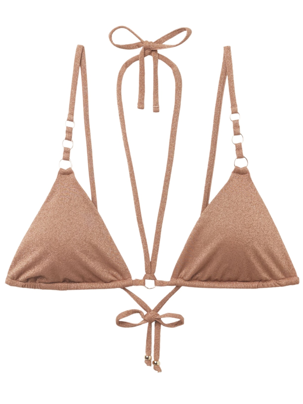 Parte De Cima De Biquíni Cortininha Golden Gleam - Bege