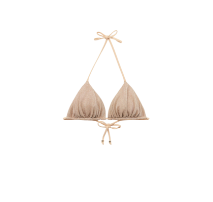 Parte De Cima De Biquíni Cortininha Golden Glitter - Rosa