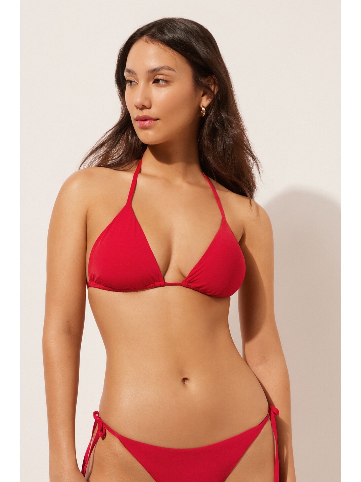 Parte De Cima De Biquíni Cortininha Indonésia Vermelho Calzedonia