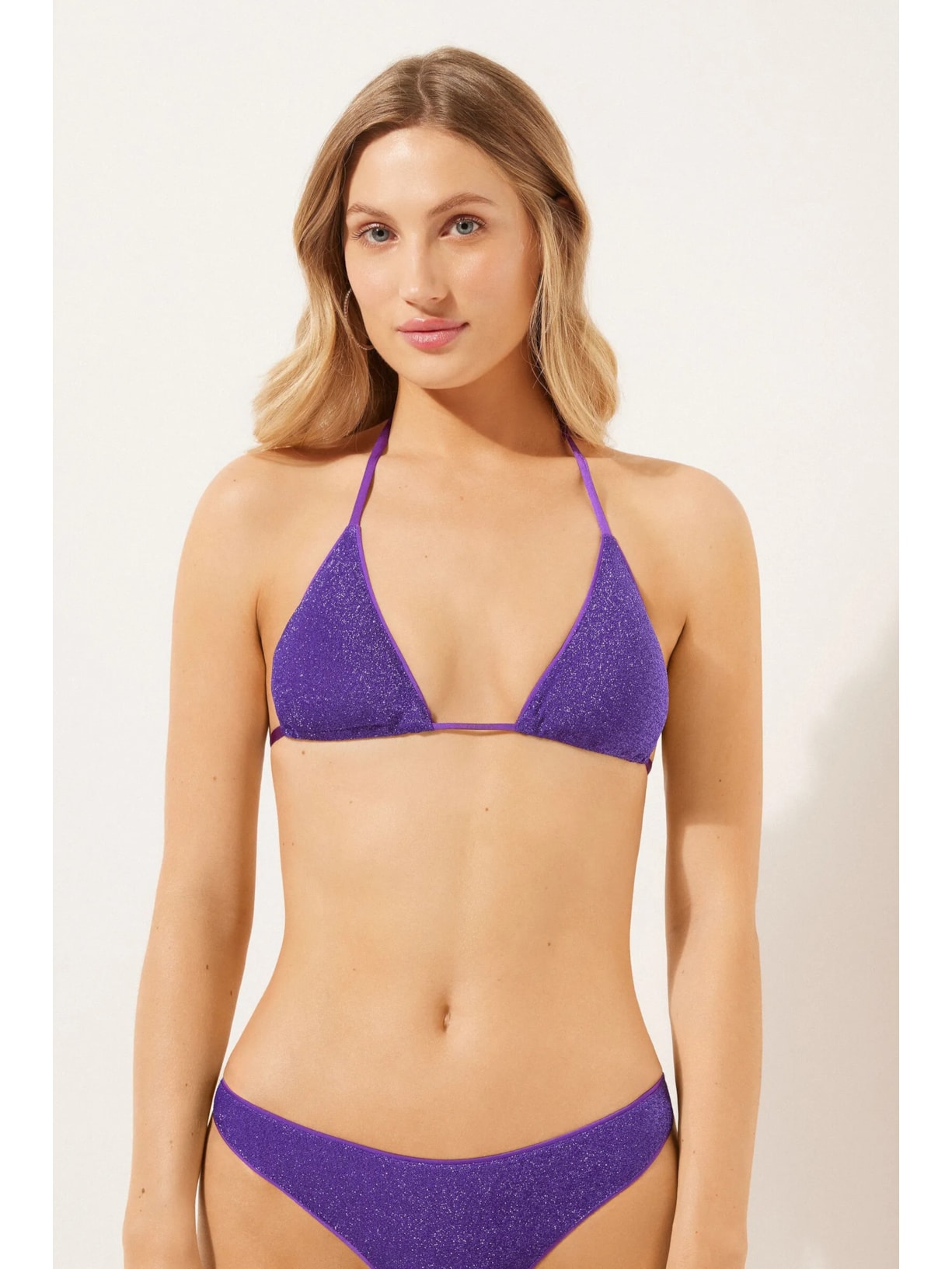 Parte De Cima De Biquíni Cortininha Metallic Glow Roxo Calzedonia