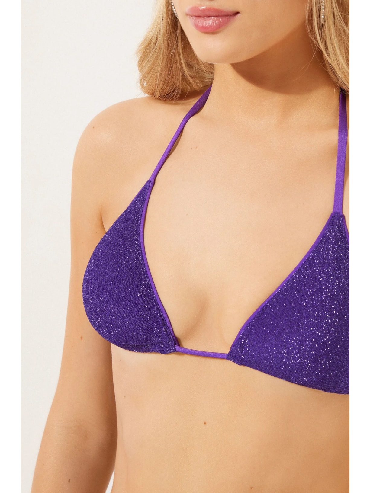 Parte De Cima De Biquíni Cortininha Metallic Glow Roxo Calzedonia