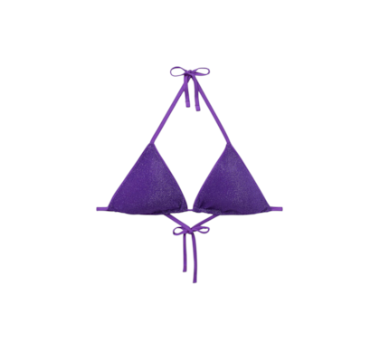 Parte De Cima De Biquíni Cortininha Metallic Glow - Roxo