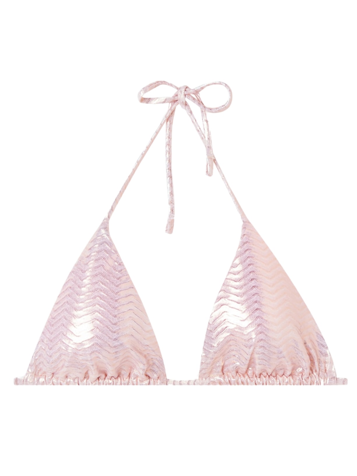 Parte De Cima De Biquíni Cortininha Metallic Skin - Rosa