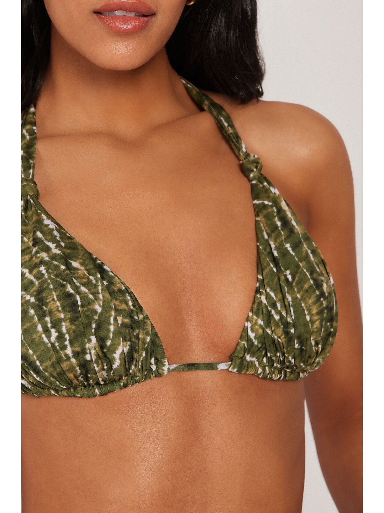 Parte De Cima De Biquíni Cortininha Natural Tie-Dye Verde Calzedonia