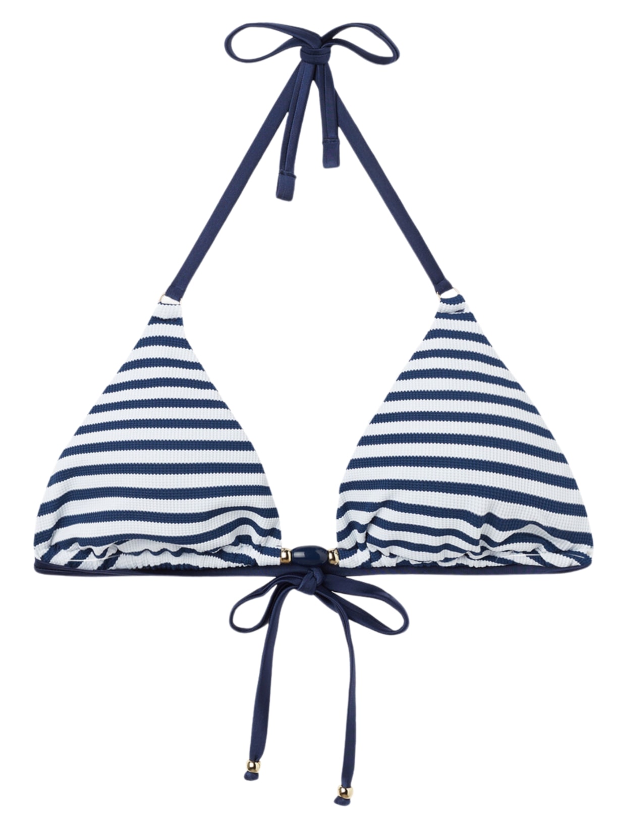 Parte De Cima De Biquíni Cortininha Nautical Stripes - Azul