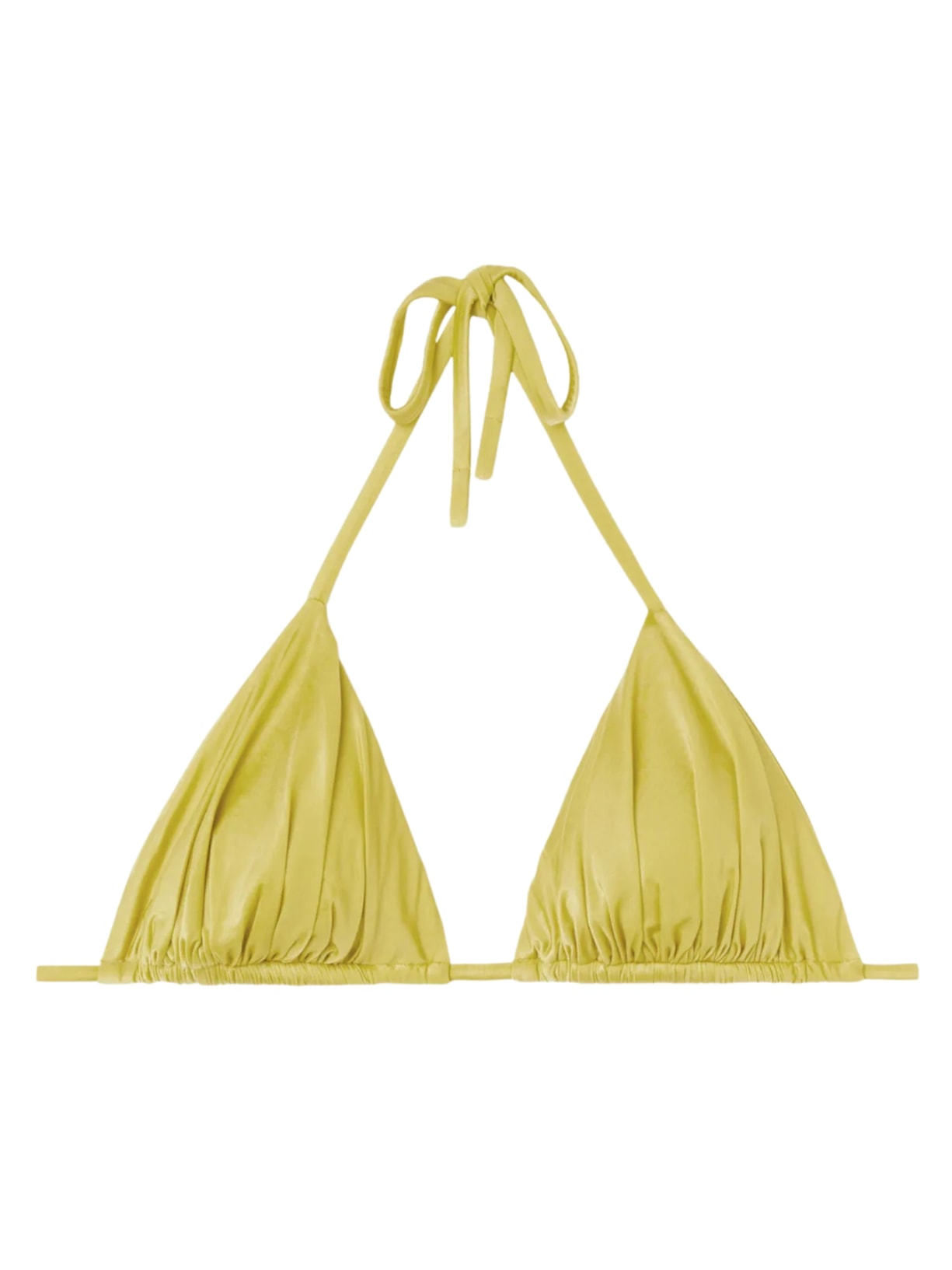 Parte De Cima De Biquíni Cortininha Shiny Satin - Amarelo