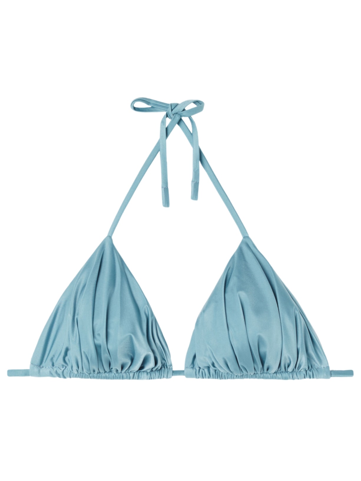 Parte De Cima De Biquíni Cortininha Shiny Satin - Azul