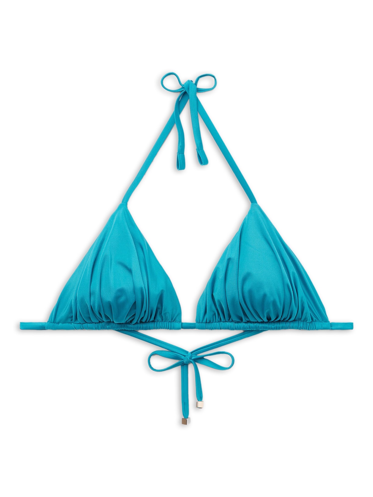 Parte De Cima De Biquíni Cortininha Shiny Satin - Azul