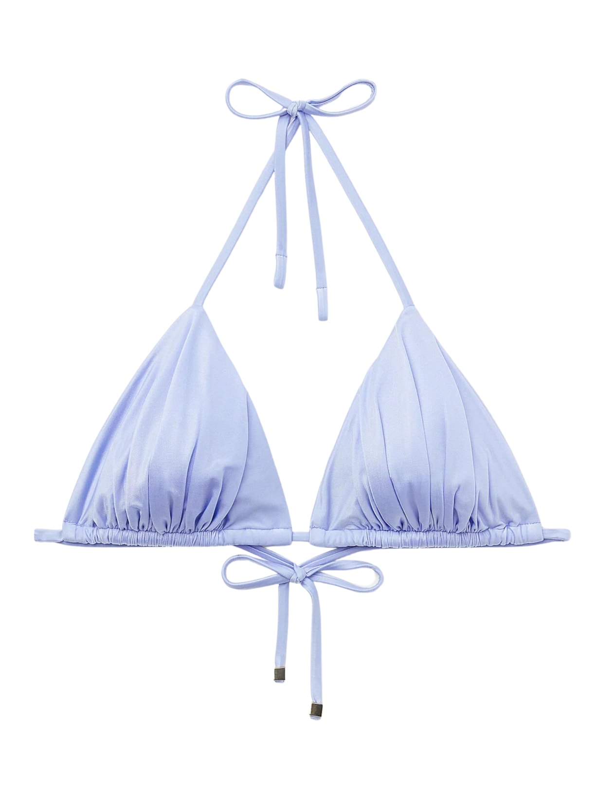 Parte De Cima De Biquíni Cortininha Shiny Satin - Azul