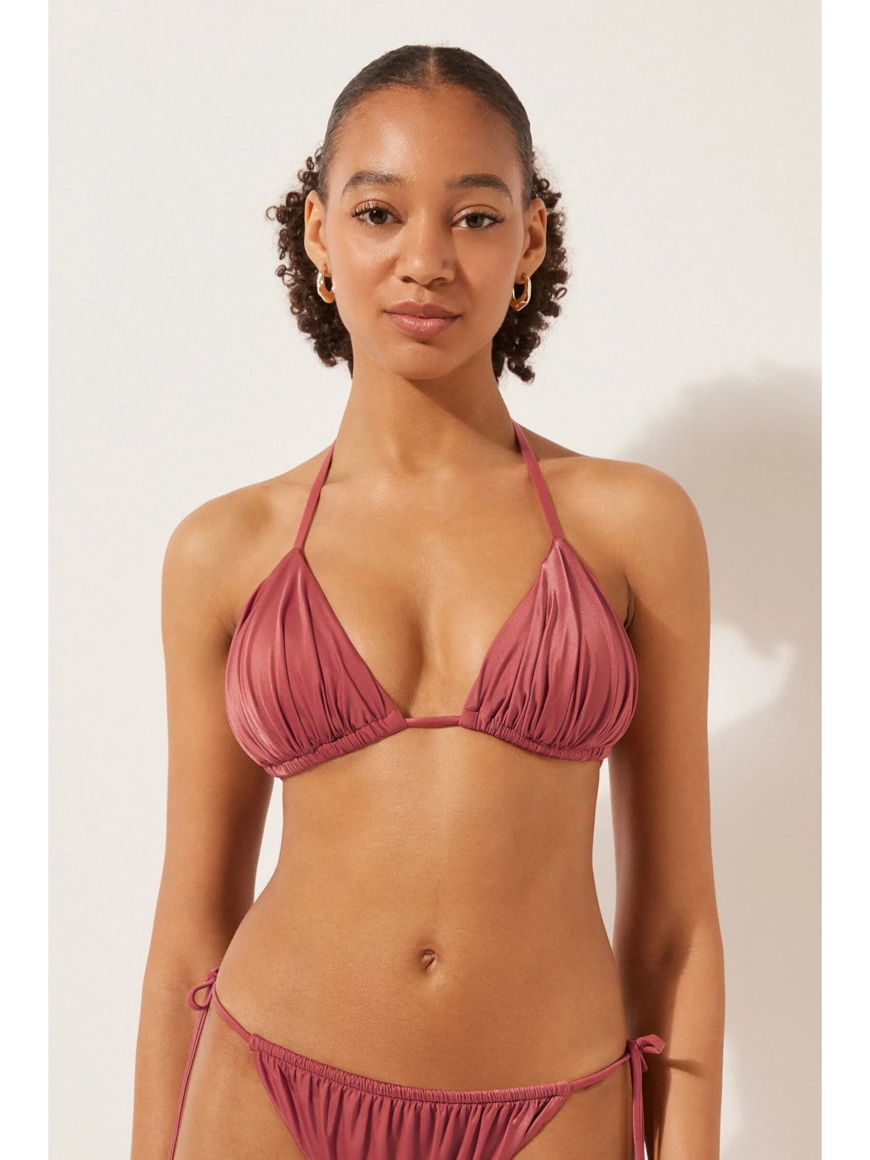 Parte De Cima De Biquíni Cortininha Shiny Satin Laranja Calzedonia