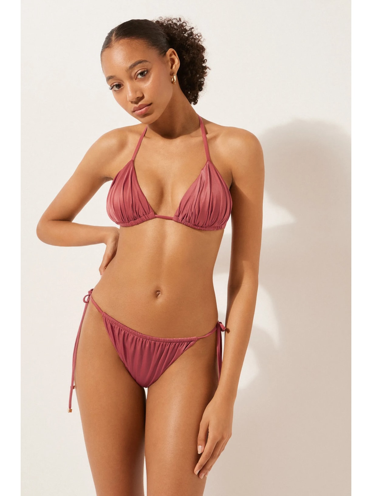 Parte De Cima De Biquíni Cortininha Shiny Satin Laranja Calzedonia