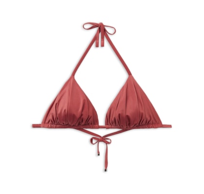 Parte De Cima De Biquíni Cortininha Shiny Satin - Laranja