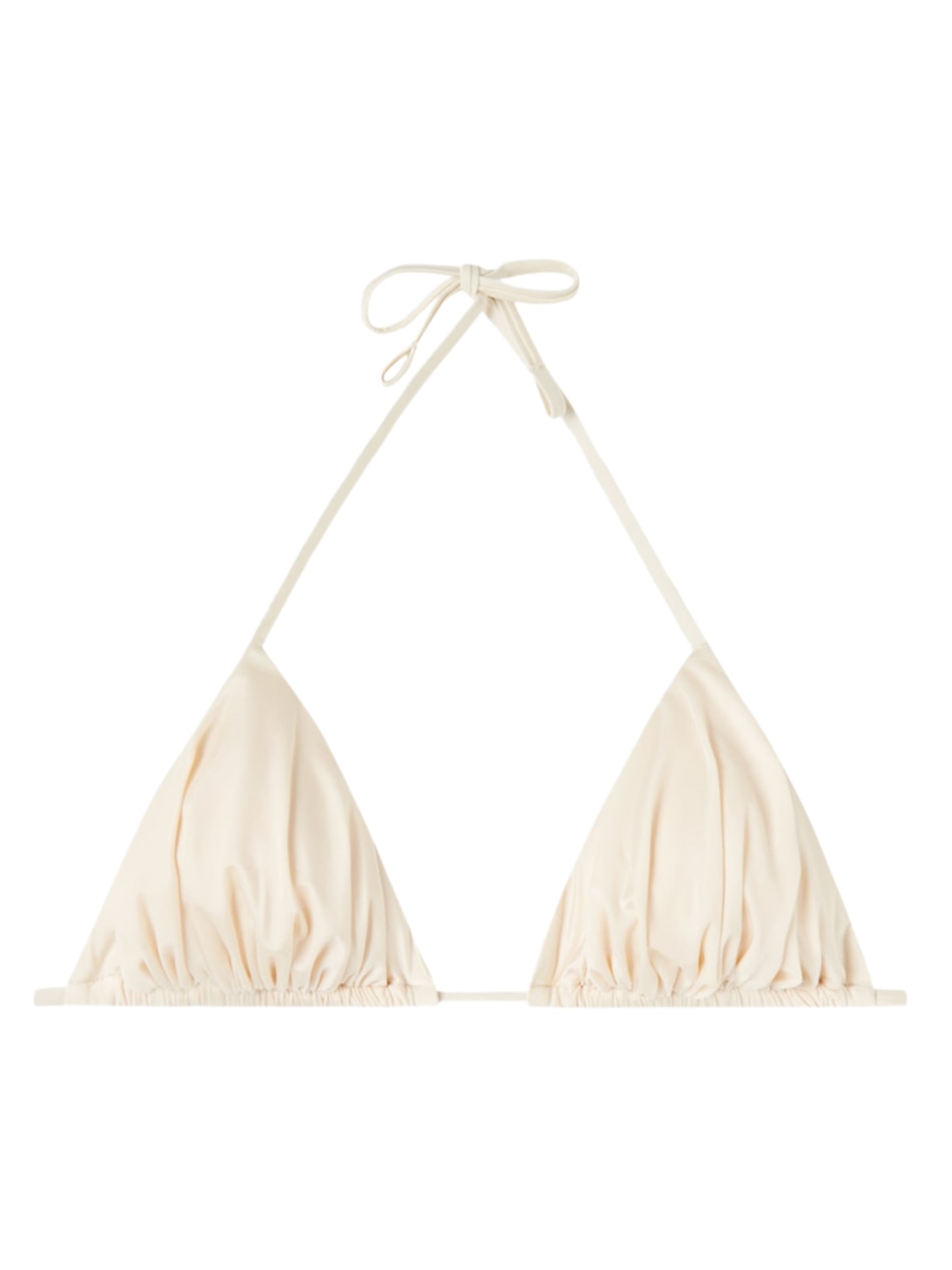 Parte De Cima De Biquíni Cortininha Shiny Satin - Off-White