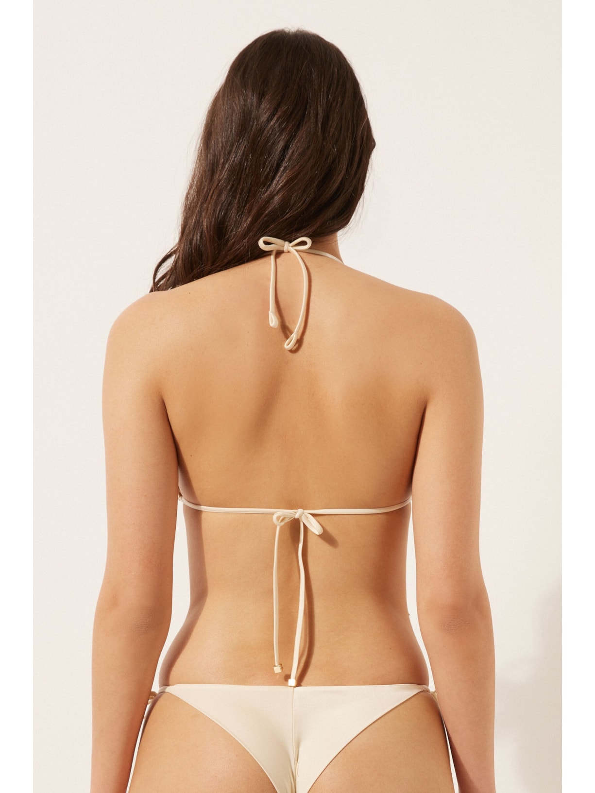 Parte De Cima De Biquíni Cortininha Shiny Satin Off-White Calzedonia