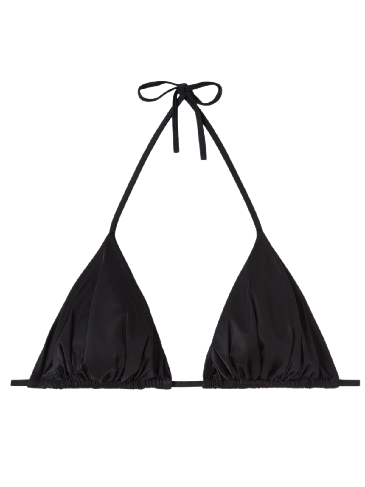 Parte De Cima De Biquíni Cortininha Shiny Satin - Preto