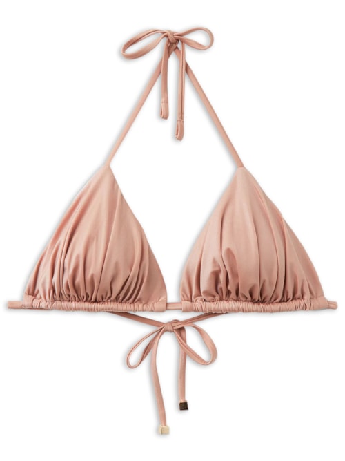 Parte De Cima De Biquíni Cortininha Shiny Satin - Rosa