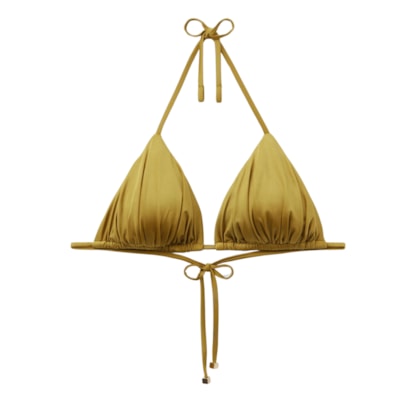 Parte De Cima De Biquíni Cortininha Shiny Satin - Verde