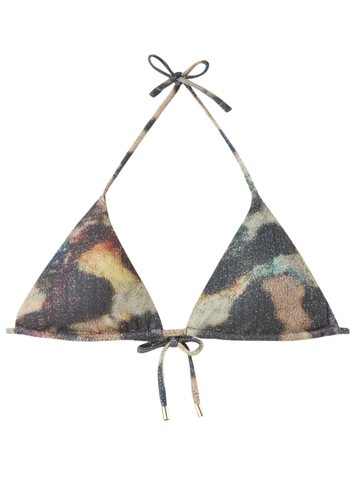 Parte De Cima De Biquíni Cortininha Sparkling Camouflage - Marrom