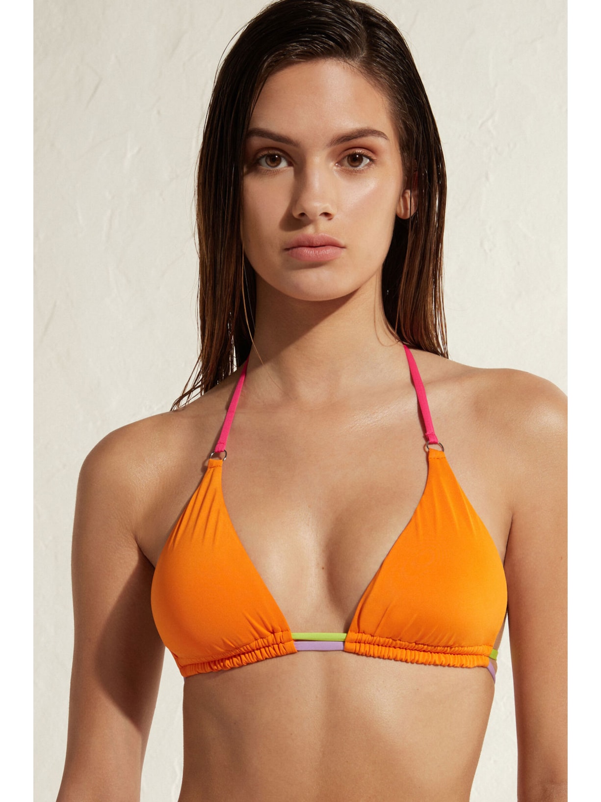 Parte De Cima De Biquíni Cortininha Tokyo Eco Laranja Calzedonia