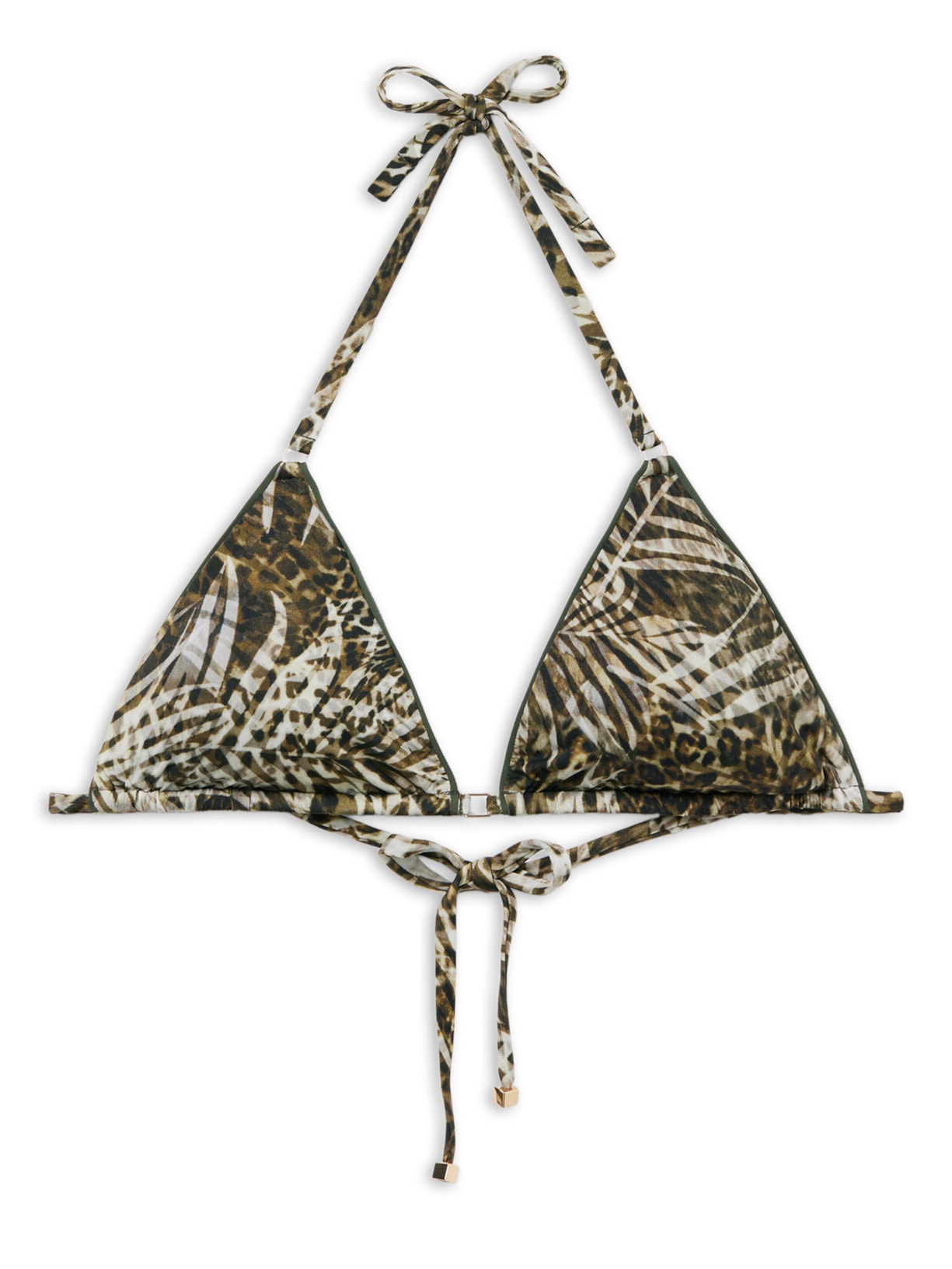 Parte De Cima De Biquíni Cortininha Tropical Animalier - Verde