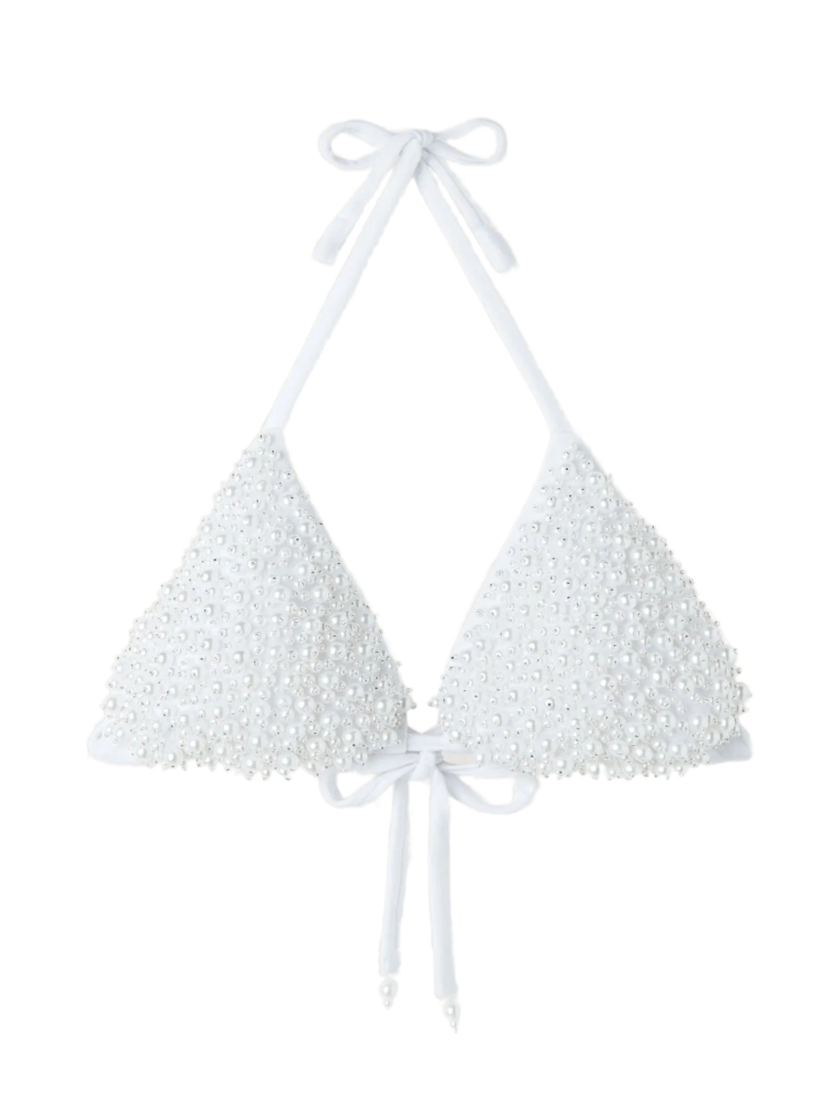 Parte De Cima De Biquíni Cortininha White Pearls - Branco