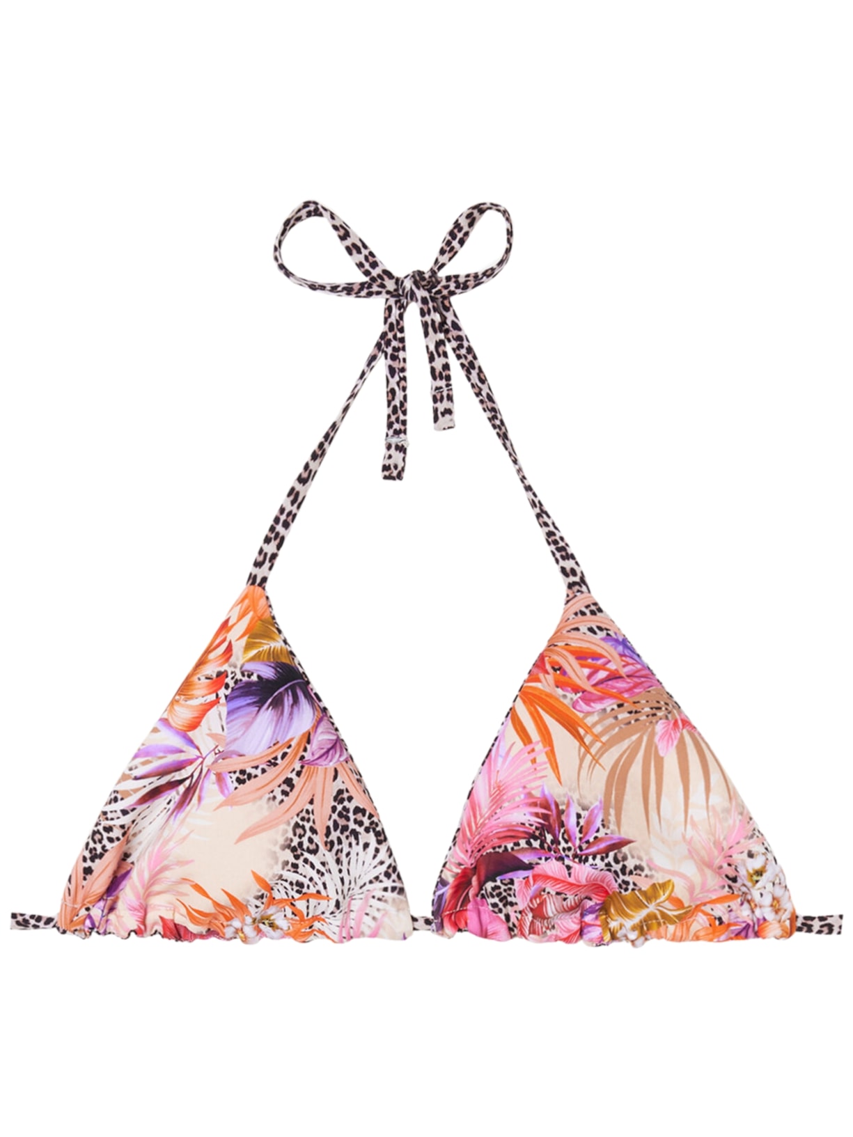 Parte De Cima De Biquíni Cortininha Wild Foliage - Rosa