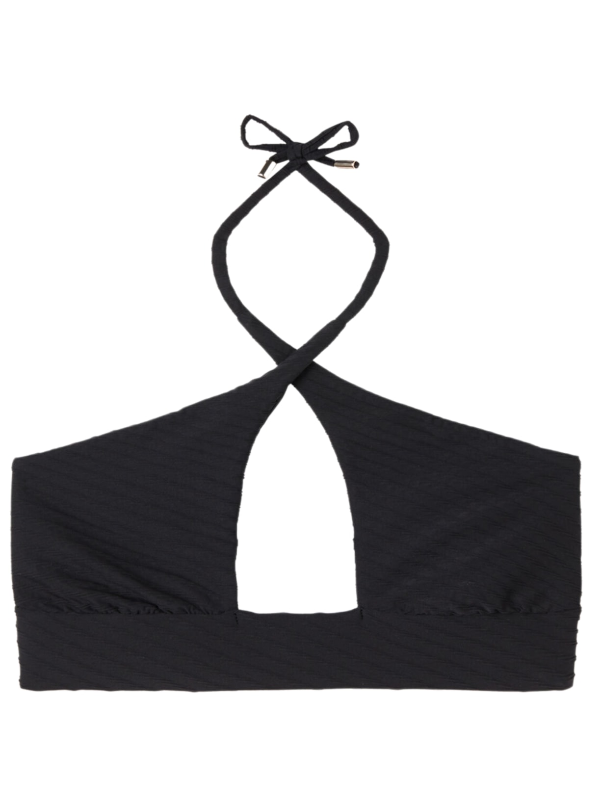 Parte De Cima De Biquíni Cruzado 3d Black Waves - Preto