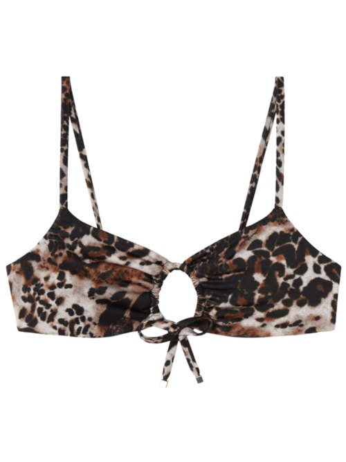 Parte De Cima De Biquíni Elegant Animalier - Marrom