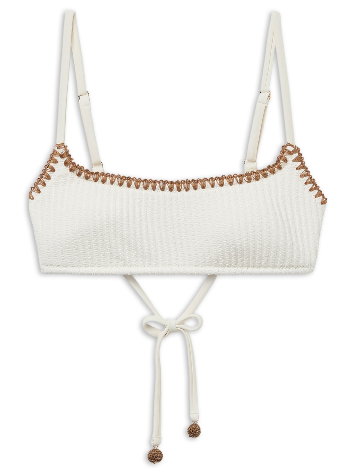 Parte De Cima De Biquíni Estilo Top Bicolor Off-White Calzedonia