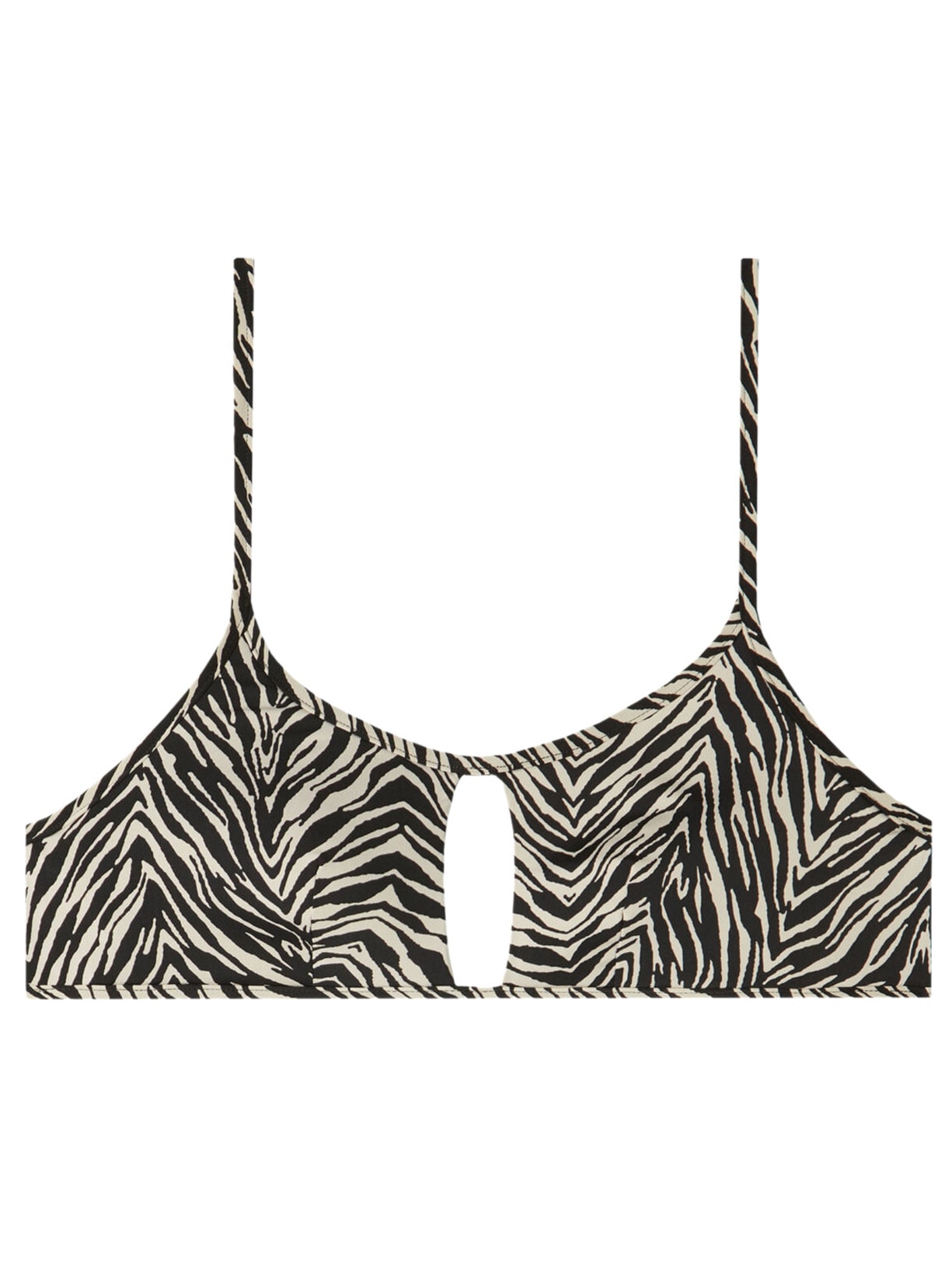 Parte De Cima De Biquíni Estilo Top Com Estampa De Zebra Nairobi - Preto