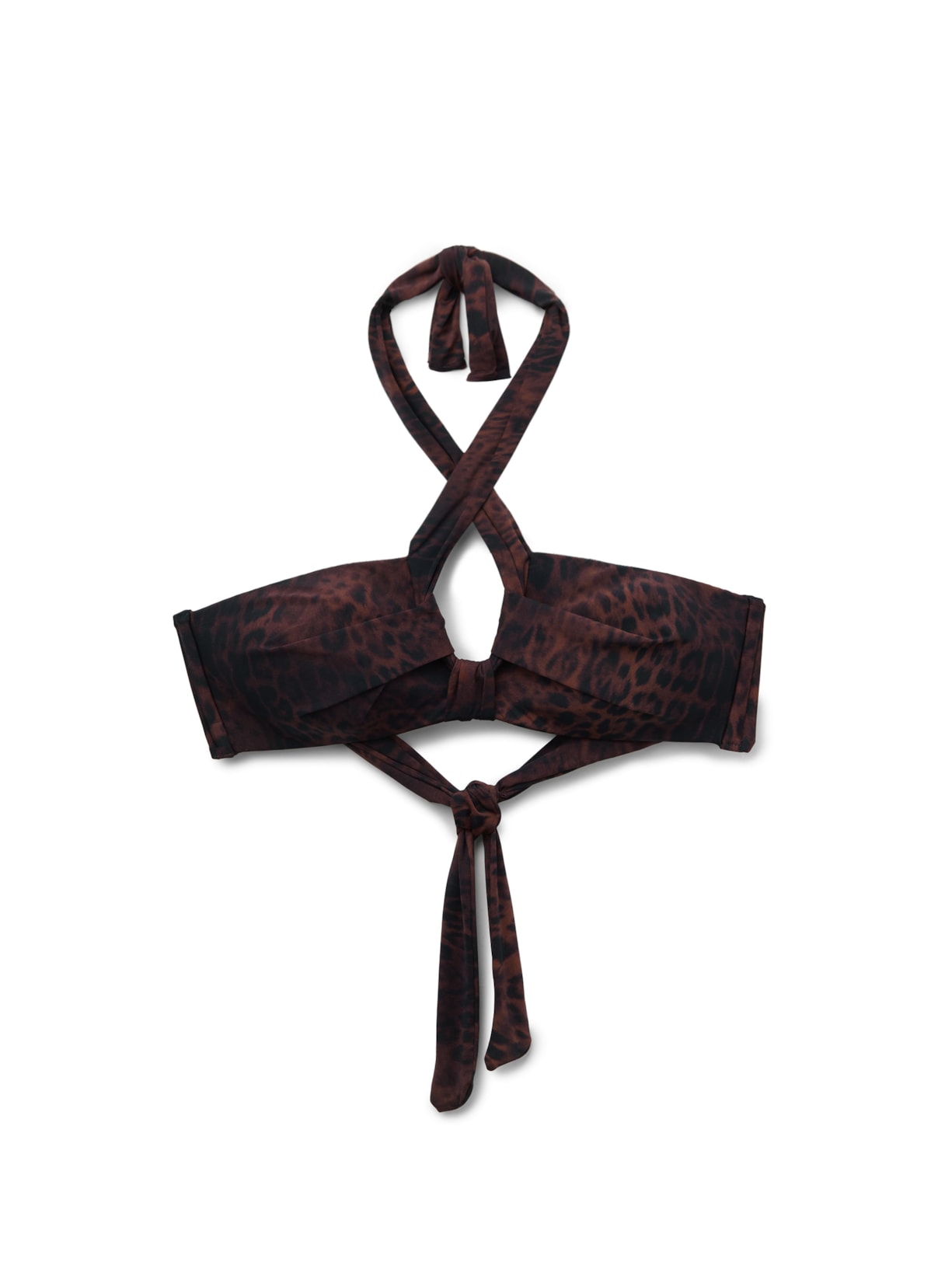 Parte De Cima De Biquíni Faixa Dark Animalier Marrom Calzedonia