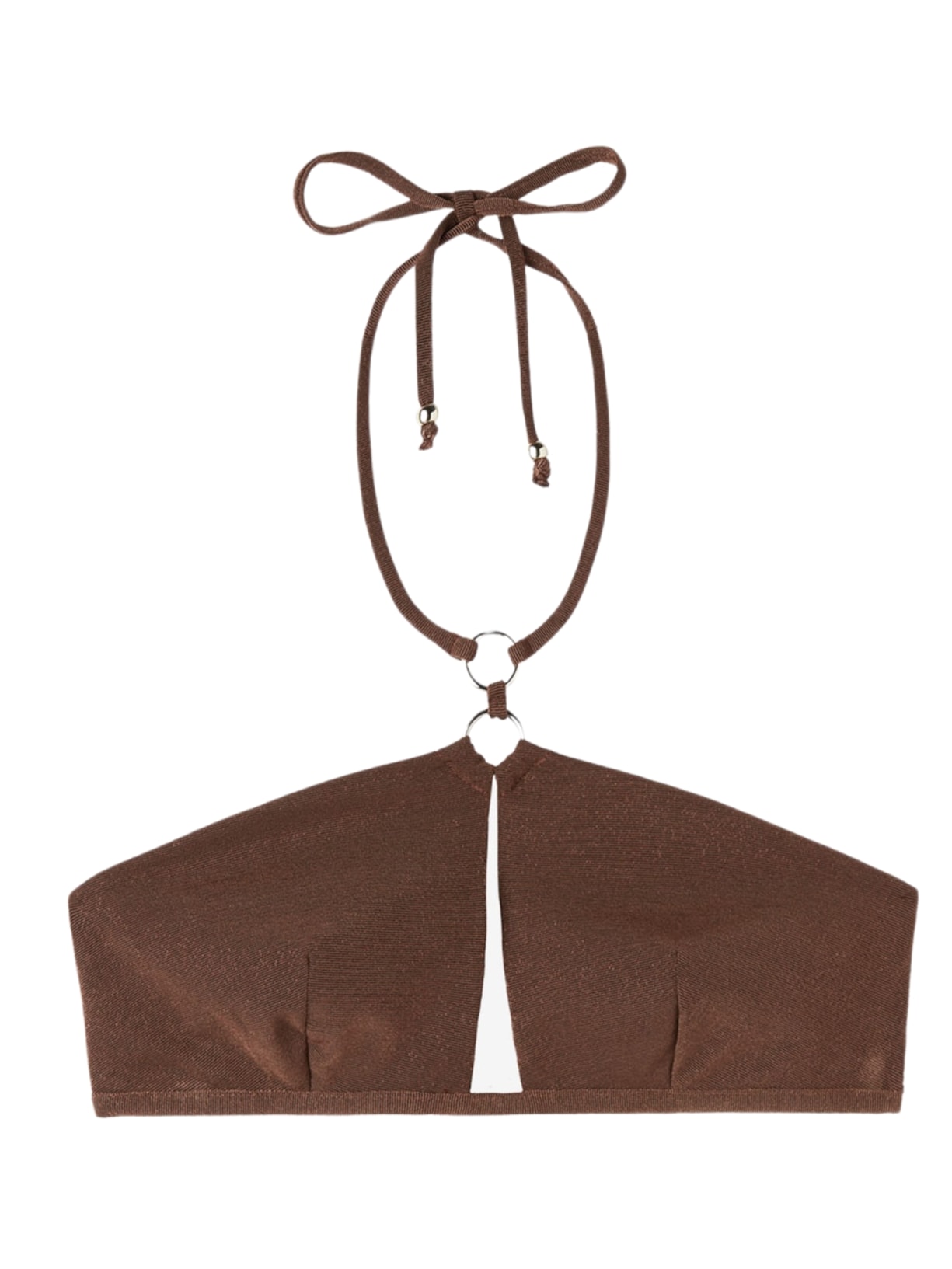 Parte De Cima De Biquíni Faixa Golden Gleam - Marrom