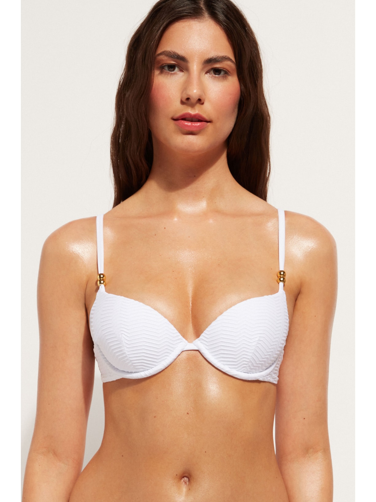 Parte De Cima De Biquíni Push-Up Almofadado Casablanca Branco Calzedonia