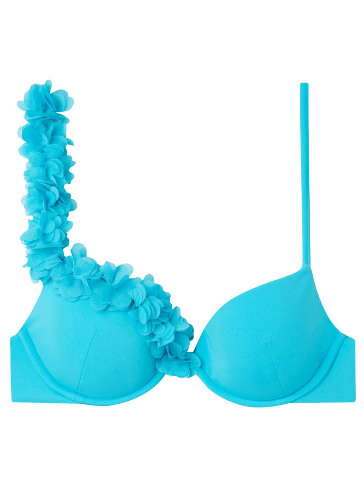 Parte De Cima De Biquíni Push-Up Almofadado Com Flores Honolulu - Azul