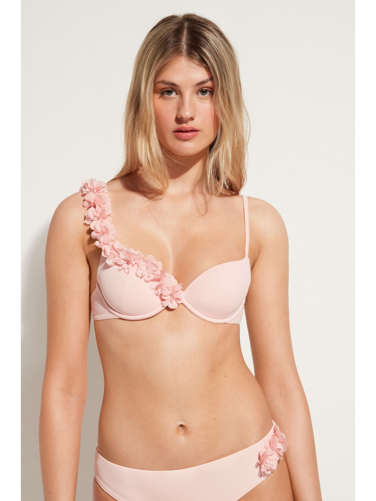 Parte De Cima De Biquíni Push-Up Almofadado Com Flores Honolulu Rosa Calzedonia