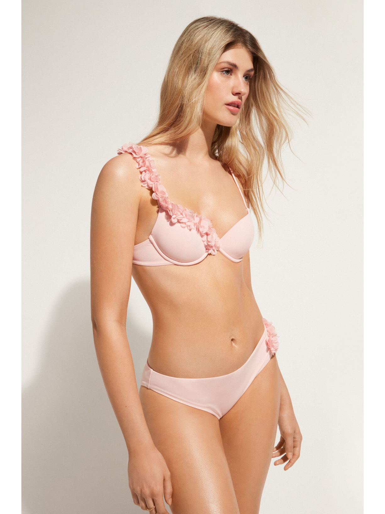 Parte De Cima De Biquíni Push-Up Almofadado Com Flores Honolulu Rosa Calzedonia