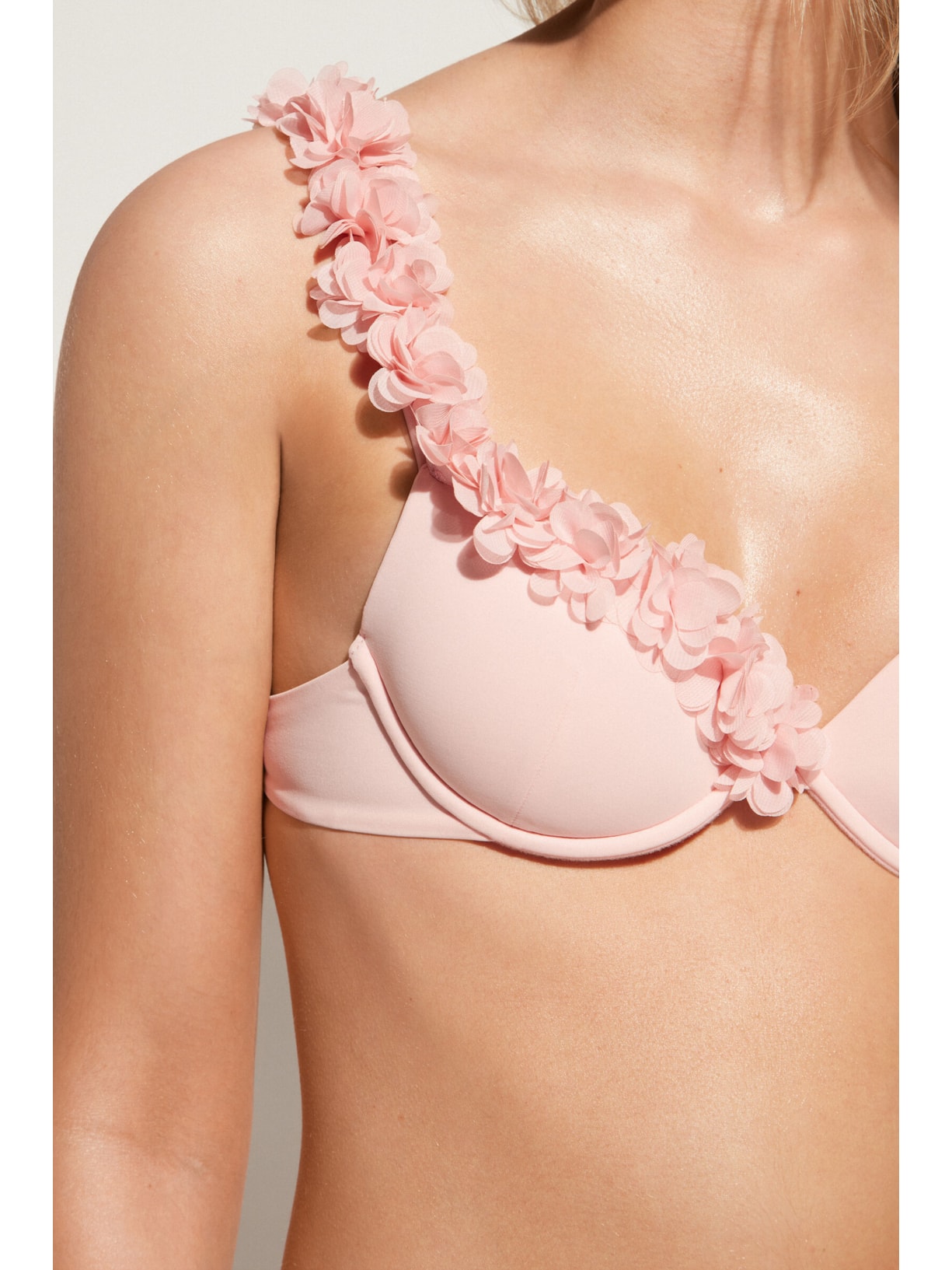 Parte De Cima De Biquíni Push-Up Almofadado Com Flores Honolulu Rosa Calzedonia