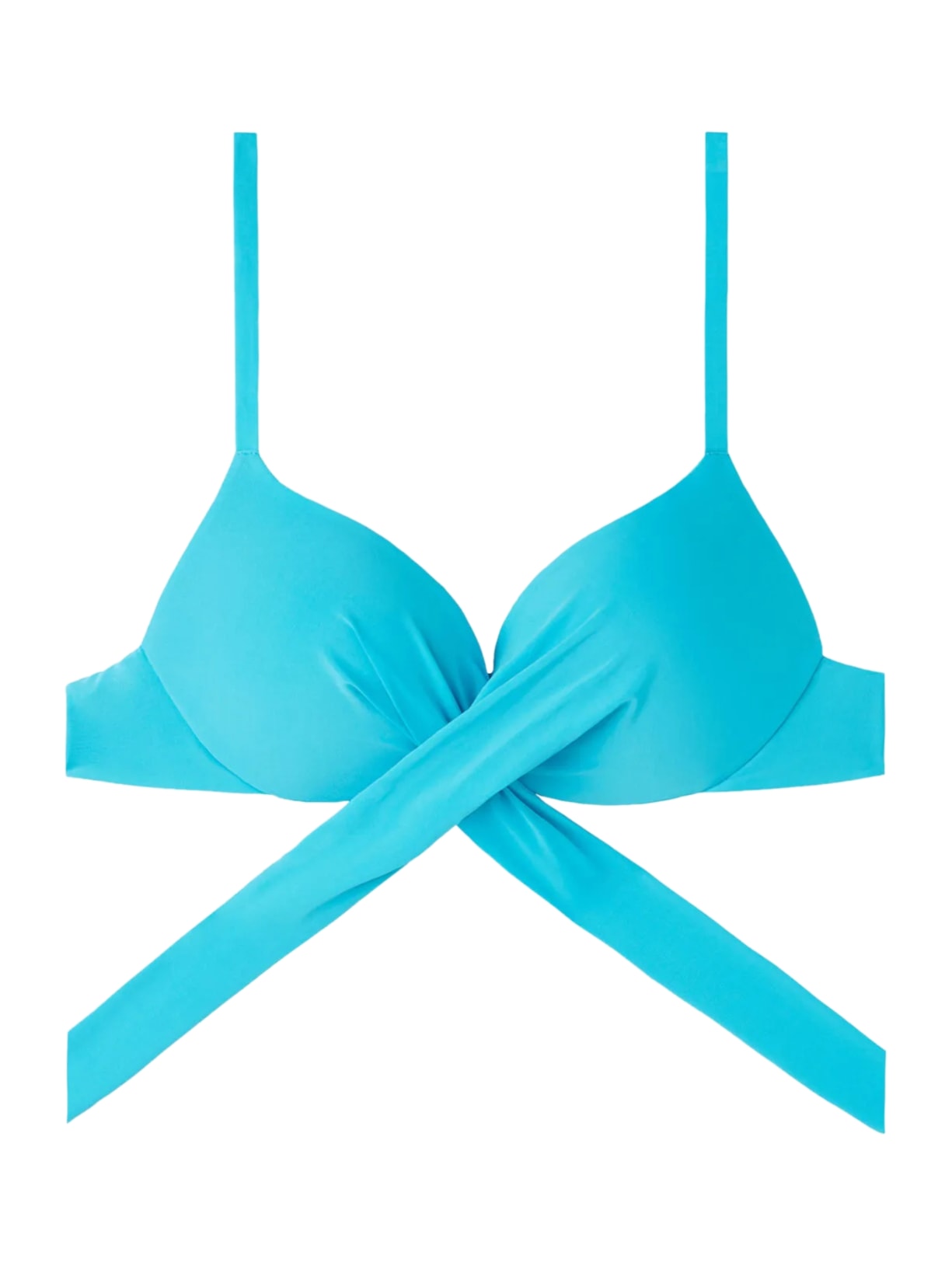 Parte De Cima De Biquíni Push-Up Almofadado Graduado Soft Indonésia - Azul