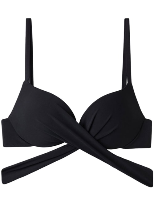 Parte De Cima De Biquíni Push-Up Almofadado Graduado Soft Indonesia - Preto
