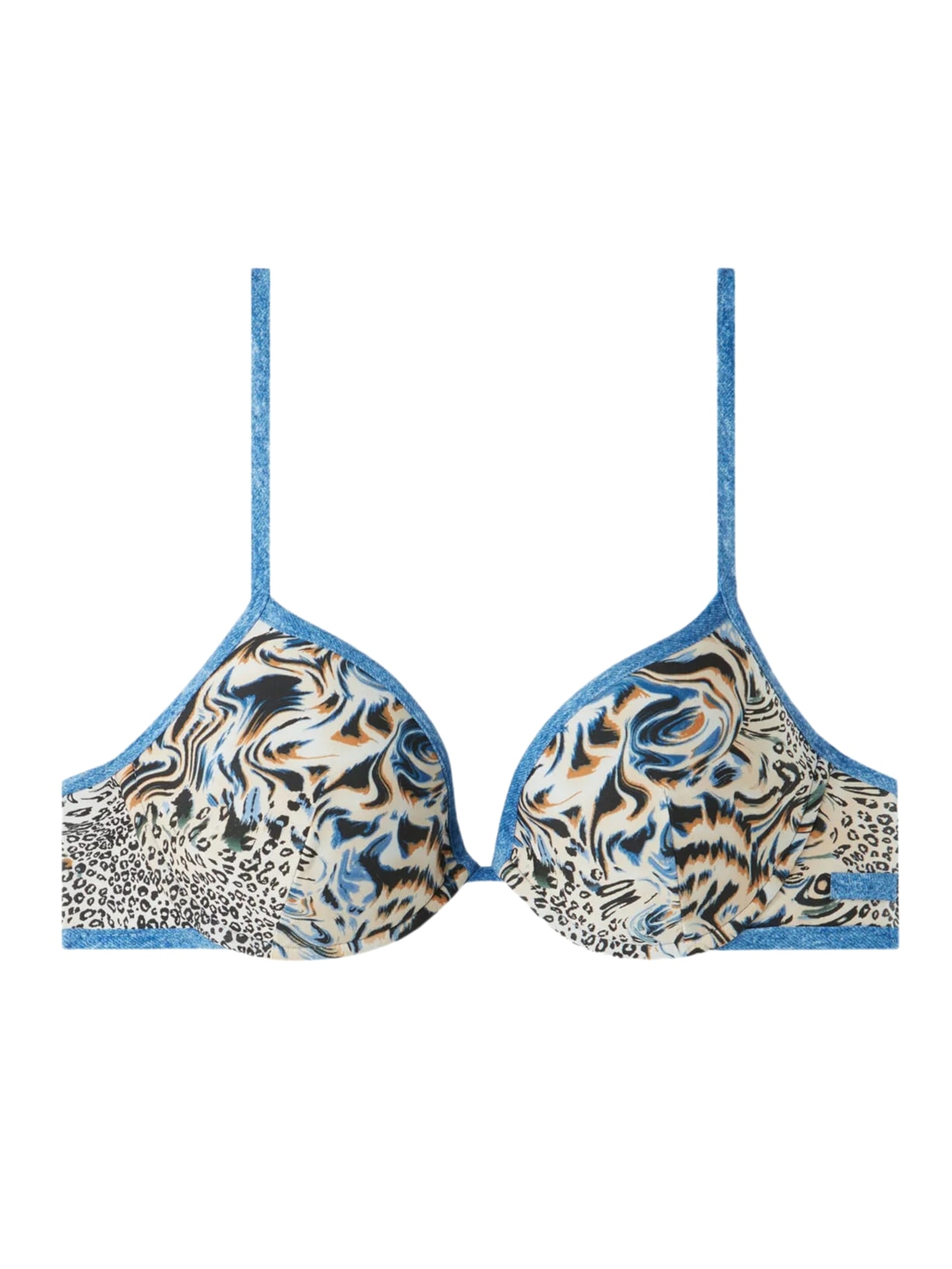 Parte De Cima De Biquíni Push-Up Almofadado Mykonos - Azul